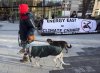 Members of Stop Energy East Halifax protest outside the library in Halifax on Monday, Jan. 26, 2015. THE CANADIAN PRESS/Andrew Vaughan