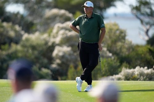 Sami Valimaki waits to putt on the 11th green during the third round of the RSM Classic golf tournament, Saturday, Nov. 22, 2025, in St. Simons Island, Ga. (AP Photo/Mike Stewart)