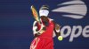 Victoria Mboko, of Canada, during the first round of the US Open tennis championships, Monday, Aug. 25, 2025, in New York. (AP Photo/Kirsty Wigglesworth)