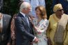 Sweden King Carl XVI Gustaf, left, and Queen Silvia of Sweden attend a group photo during the COP30 U.N. Climate Summit in Belem, Brazil, Friday, Nov. 7, 2025. (AP Photo/Fernando Llano)
