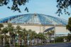 FILE - Workers begin replacing the roof over Tropicana Field Aug. 29, 2025, in St. Petersburg, Fla., that was destroyed in 2024 by Hurricane Milton. (AP Photo/Chris O'Meara, File)