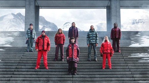 Members of the Canadian Olympic Committee's roster of athletes pose wearing Lululemon's latest collection for the 2026 Milan Winter Games in an undated handout photo. THE CANADIAN PRESS/Handout - Lululemon (Mandatory Credit)