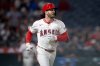 FILE - Los Angeles Angels' Taylor Ward runs the bases after hitting a home run during the ninth inning of a baseball game against the Kansas City Royals Sept. 23, 2025, in Anaheim, Calif. (AP Photo/Eric Thayer, File)