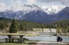 Visitors explore Cascade Ponds in Banff National Park, Alta., Thursday, May 15, 2025. THE CANADIAN PRESS/Jeff McIntosh