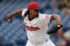 FILE - Cleveland Guardians' Luis Ortiz pitches in the first inning of a baseball game against the Minnesota Twins, in Cleveland, April 30, 2025. (AP Photo/Sue Ogrocki, File)