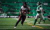 B.C. Lions quarterback Nathan Rourke (12) runs the football for a touchdown against the Saskatchewan Roughriders during the first half of CFL West Division Final football action in Regina, on Saturday, Nov. 8, 2025. THE CANADIAN PRESS/Heywood Yu