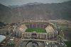 An aerial view of the Monumental stadium two days ahead of the Copa Libertadores championship final match between Brazil's Flamengo and Palmeiras, in Lima, Peru, Thursday, Nov. 27, 2025. (AP Photo/Martin Mejia)