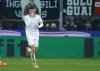 Roma's Matias Soule celebrates after scoring during the Italian Serie A soccer match between Cremonese and Roma in Cremona, Italy, Sunday, Nov. 23, 2025. (Alberto Mariani/LaPresse via AP)