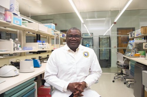 Dr. Christian Happi poses for a photo inside the laboratory at the Institute of Genomics and Global Health, in Ede Southwestern, Nigeria, Nov. 17, 2025. (AP Photo/Ajayi Oluwapelumi)
