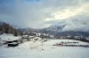 A view of the work at the finish area of the Olympia delle Tofane course where the women's Alpine skiing will be contested at the 2026 Milan Cortina Winter Olympics, in Cortina D'Ampezzo, Italy, Friday, Nov. 21, 2025. (AP Photo/Andrew Medichini)