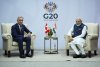 Prime Minister Mark Carney takes part in a bilateral meeting with Indian Prime Minister Narendra Modi during the G20 Summit in Johannesburg, South Africa, on Sunday, Nov. 23, 2025.  THE CANADIAN PRESS/Sean Kilpatrick