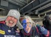 Mario Brazeau, left, and his wife, Chantal Morin, are seen in this handout photo taken at a Montreal Alouettes home game against the Winnipeg Blue Bombers on Saturday, Nov. 1, 2025.  THE CANADIAN PRESS/Handout - Mario Brazeau 

(mandatory credit)
