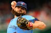 FILE - Toronto Blue Jays staring pitcher Alex Manoah throws during the first inning of a baseball game against the Washington Nationals May 5, 2024, in Washington. (AP Photo/John McDonnell, File)