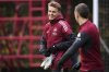 Arsenal's Martin Odegaard arrives for a team training session at the Sobha Realty Training Centre, London, Tuesday Nov. 25, 2025 ahead of Wednesday's Champions League match against Bayern Munich. (John Walton/PA via AP)