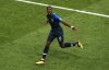 FILE - France's Paul Pogba celebrates after scoring his side's third goal during the final match between France and Croatia at the 2018 soccer World Cup in the Luzhniki Stadium in Moscow, Russia, Sunday, July 15, 2018. (AP Photo/Thanassis Stavrakis, File)