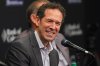 Colorado Rockies new president of baseball operations Paul DePodesta jokes with reporters during a news conference introducing him, Thursday, Nov. 13, 2025, in Denver. (AP Photo/David Zalubowski)