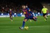 Barcelona's Raphinha kicks the ball during a Spanish La Liga soccer match between Barcelona and Atletico de Madrid, in Barcelona, Spain, Tuesday, Dec.2, 2025. (AP Photo/Joan Monfort)