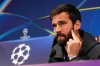 FILE - Liverpool's goalkeeper Alisson Becker speaks during a news conference, in Milan, Italy, Monday, Sept. 16, 2024. (AP Photo/Luca Bruno, File)