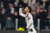 Juventus's Manuel Locatelli celebrates after scoring his side's second goal during the Italian soccer cup round of sixteen match between Juventus FC and Udinese in Turin, Italy , Dec. 2, 2025. (Fabio Ferrari/LaPresse via AP)
