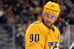 Predators centre Ryan O'Reilly is shown during a game in Nashville on Thursday, Nov. 6, 2025. (AP Photo/George Walker IV)