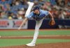 FILE - Tampa Bay Rays' Pete Fairbanks during the seventh inning of a baseball game against the Cleveland Indians Sunday, Sept. 1, 2019, in St. Petersburg, Fla. (AP Photo/Chris O'Meara, File)
