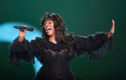 FILE - Donna Summer performs at the Nobel Peace concert in Oslo, Norway on Dec. 11, 2009. (AP Photo/John McConnico, File)