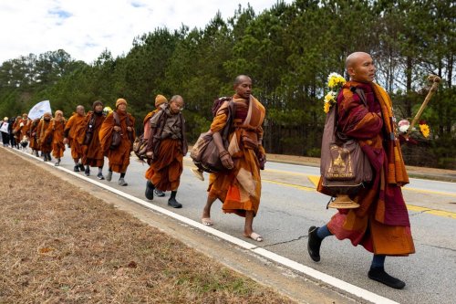 Buddhist monks on a 