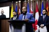 Executive director of The Canadian-Muslim Vote Umair Ashraf speaks during a press conference on Parliament Hill in Ottawa, on Monday, Dec. 29, 2025. THE CANADIAN PRESS/Spencer Colby