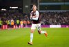 Aston Villa's Morgan Rogers celebrates after scoring their side's second goal of the game during the Premier League soccer match between Aston Villa and Manchester United, in Birmingham, England, Sunday Dec. 21, 2025. (Nick Potts/PA via AP)