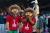 People dressed as mascots take part in a parade celebrating the upcoming Africa Cup of Nations soccer competition, in Rabat, Morocco, Saturday, Dec. 20, 2025. (AP Photo/Mosa'ab Elshamy)