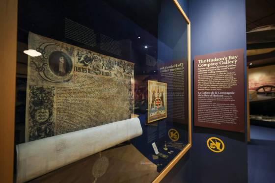A replica of the original HBC charter that is on display at the HBC exhibit at the Manitoba Museum. (Ruth Bonneville / Free Press)