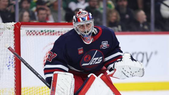Winnipeg Jets goaltender Connor Hellebuyck Hellebuyck made his last start on Nov. 15. (Matt Krohn / The Associated Press files)