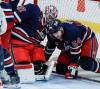 JOHN WOODS / THE CANADIAN PRESS
                                Winnipeg Jets goaltender Connor Hellebuyck (37) reaches back for the rebound off a Washington Capitals’ shot during third period NHL action in Winnipeg on Saturday.