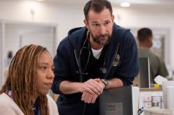 Warrick Page/Max
                                Krystel McNeil (left) and Noah Wyle star in the medical drama The Pitt.