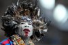 A supporter of Congo cheers for his national team before the Africa Cup of Nations round of 16 soccer match between Algeria and DR Congo in Rabat, Morocco, Tuesday, Jan. 6, 2026. (AP Photo/Mosa'ab Elshamy)