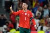 FILE - Portugal's Cristiano Ronaldo celebrates after scoring during a World Cup 2026 group F qualifying soccer match between Portugal and Hungary in Lisbon, Oct. 14, 2025. (AP Photo/Armando Franca, File)