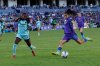 FILE - Orlando Pride midfielder Jacqueline Ovalle (13) kicks the ball against NJ/NY Gotham FC defender Mandy Freeman, left, during the second half of an NWSL women's semifinal soccer match, Sunday, Nov. 16, 2025, in Orlando, Fla. (AP Photo/Kevin Kolczynski, File)