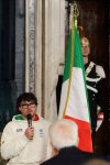 Italian Paralympic athlete Rene' de Silvestro delivers his speech during the hand over ceremony of the Italian flag by the Italian President Sergio Mattarella for the Milan-Cortina Winter Olympic games, at the Quirinale Presidential palace, in Rome, Monday, Dec. 22, 2025. (AP Photo/Gregorio Borgia)