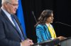 Foreign Affairs Minister Anita Anand delivers remarks with the Minister of Foreign Affairs of Ukraine Andrii Sybiha during the G7 Foreign Ministers' Meeting in Niagara-on-the-Lake on Wednesday, Nov. 12, 2025. THE CANADIAN PRESS/Nick Iwanyshyn