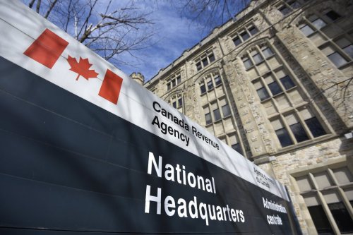 The Canada Revenue Agency sign outside the National Headquarters at the Connaught Building in Ottawa is seen on Monday, March 1, 2021. THE CANADIAN PRESS/Justin Tang