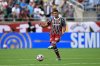 FILE - Fluminense's Thiago Silva (3) kicks the ball during the Club World Cup quarterfinal soccer match against Al Hilal, July 4, 2025 in Orlando, Fla. (AP Photo/Phelan M. Ebenhack, File)