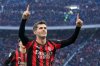 AC Milan's Christian Pulisic celebrates after scoring his side's first goal during a Serie A soccer match between AC Milan and Hellas Verona, in Milan, Italy, Sunday, Dec. 28, 2025. (AP Photo/Luca Bruno)