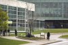 Students walk on the Conestoga College campus in Kitchener, Ont., Saturday, April 27, 2024. THE CANADIAN PRESS/Nick Iwanyshyn