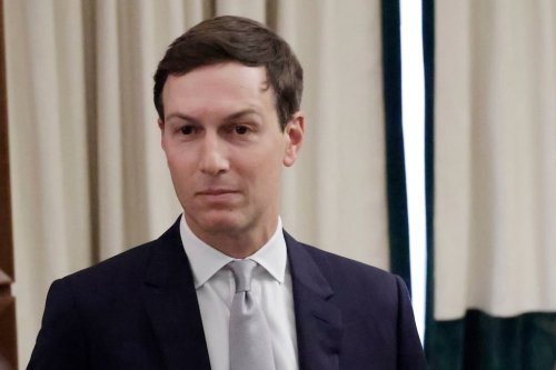 Jared Kushner looks on during a meeting with Ukrainian officials Sunday, Nov. 30, 2025, in Hallandale Beach, Fla. (AP Photo/Terry Renna)
