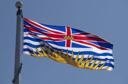British Columbia's provincial flag flies on a flag pole in Ottawa on July 6, 2020. THE CANADIAN PRESS/Adrian Wyld