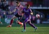 Atletico Ottawa's Samuel Salter, left, and Pacific FC's Juan Quintana collide while vying for the ball during the second half of a Canadian Championship quarterfinal soccer match, in Langford, B.C., on Wednesday, May 29, 2024. THE CANADIAN PRESS/Darryl Dyck