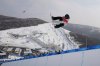 FILE - Switzerland's Berenice Wicki competes during the women's halfpipe finals at the 2022 Winter Olympics, Thursday, Feb. 10, 2022, in Zhangjiakou, China. (AP Photo/Gregory Bull, File)
