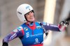 FILE - Summer Britcher of the United States gestures during the women's singles race at the Luge World Championships in Oberhof, Germany, Saturday, Jan. 28, 2023. (AP Photo/Matthias Schrader, File)
