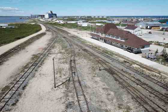 The rail line and Via station in Churchill (John Woods / The Canadian Press files)