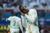 Senegal's Nicolas Jackson celebrates after scoring during the Africa Cup of Nations group D soccer match between Senegal and Botswana in Tangier, Morocco, Tuesday, Dec. 23, 2025. (AP Photo/Mosa'ab Elshamy)
